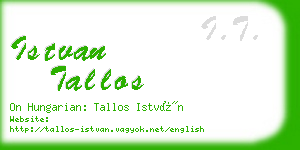 istvan tallos business card